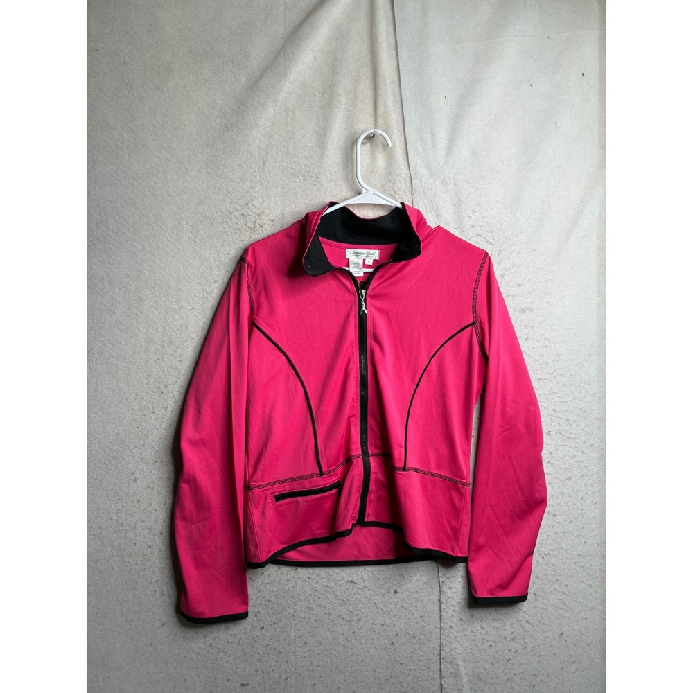 Coldwater Creek Pink Breast Cancer Awareness Ribbon Zip Up Athletic Jacket Small